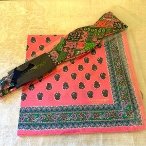 Lilly Pulitzer NWT Men’s Silk Bow Tie & Cotton Pocket Square